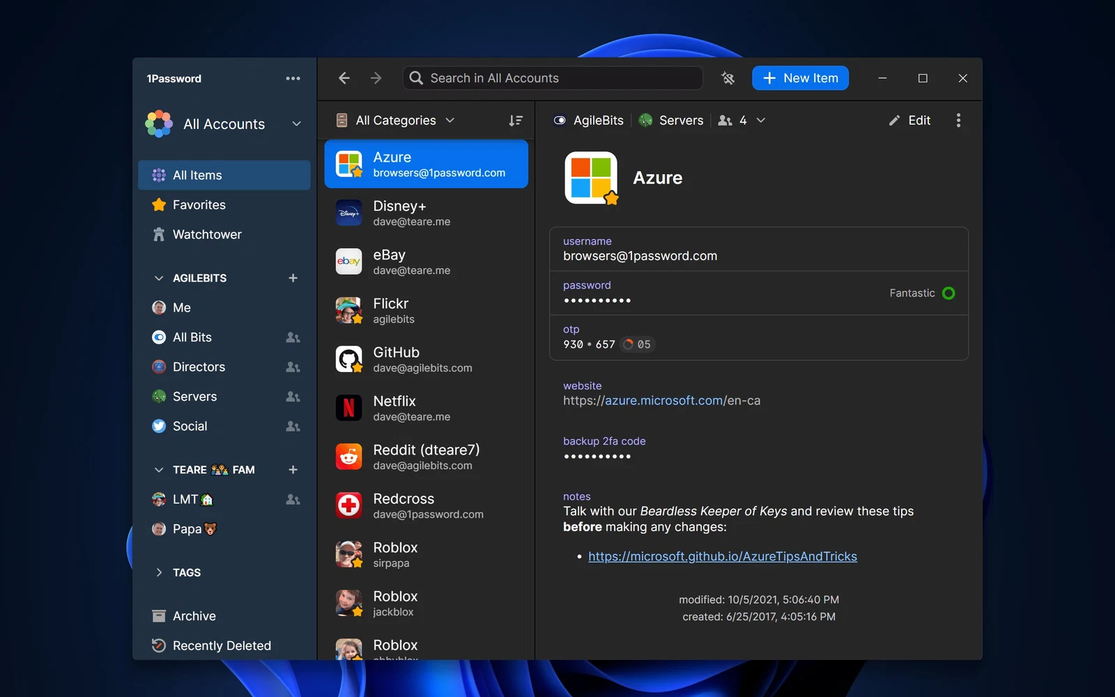 1Password — скриншот 1 для Windows