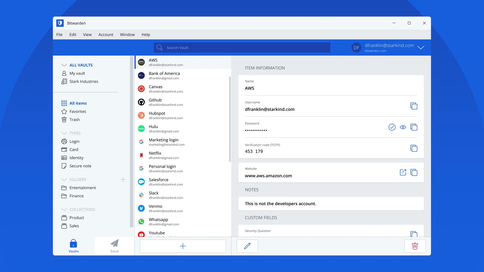 Bitwarden — скриншот 1 для Windows