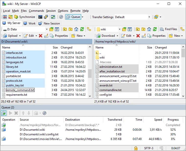 WinSCP — скриншот 1 для Windows
